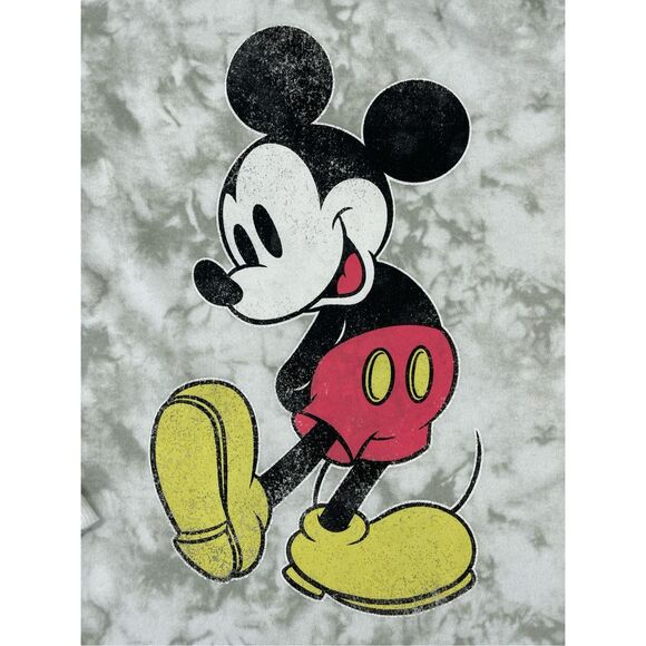 Disney Mickey Mouse Sweatshirt Women XS Tie Dye Gray Graphic Cozy Cute Casual‎ - Picture 2 of 7